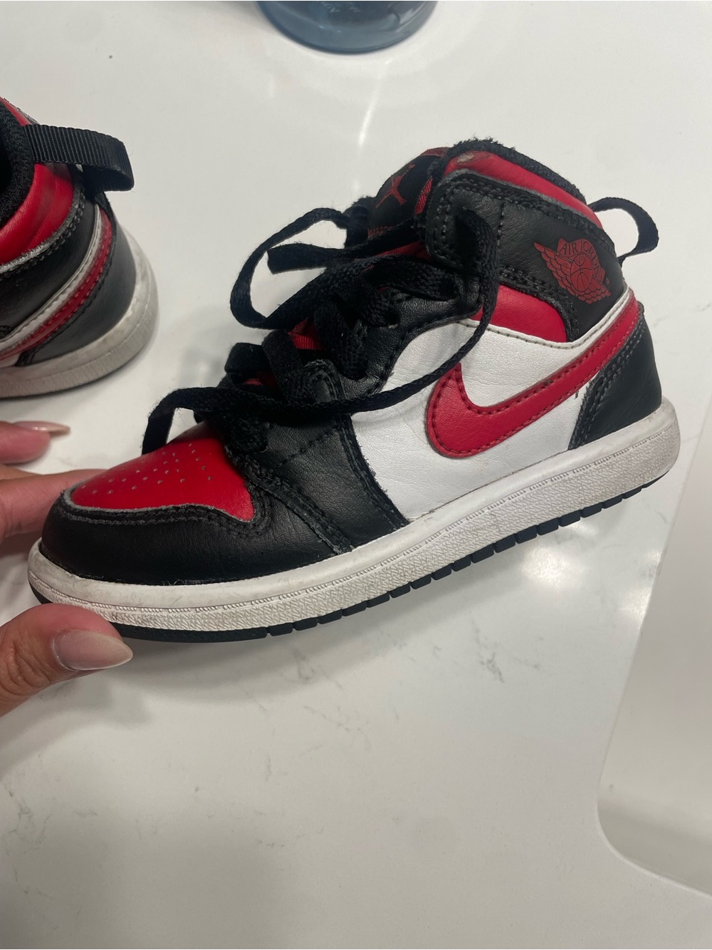 Nike Kids Red, Black & White High-Top Sneakers